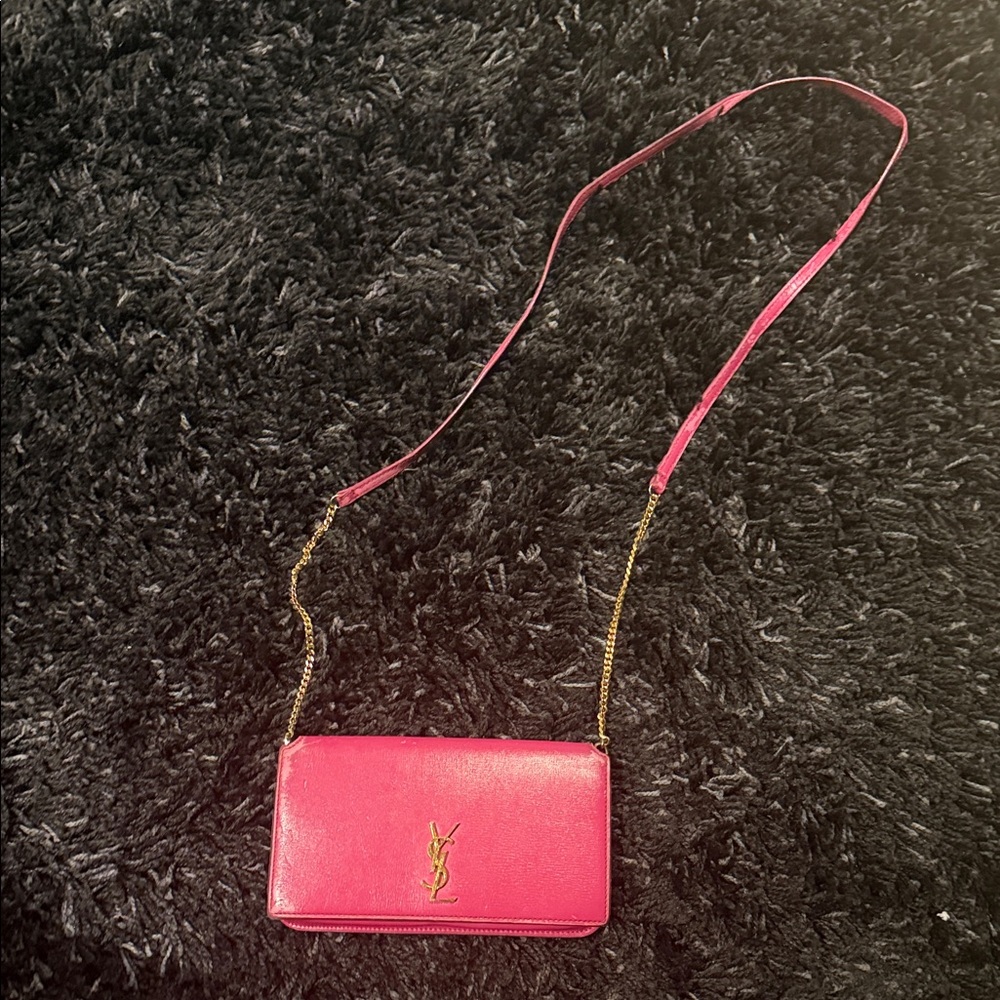 Yves Saint Laurent Fuchsia Crossbody Cell Phone Bag